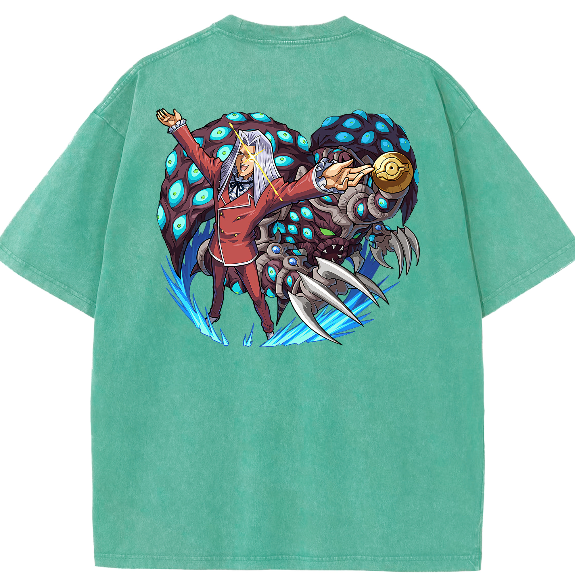 （画像用） 遊☆戯☆王 Yu-Gi-Oh! 綿100% ヴィンテージ風 半袖Tシャツ（背面プリント）